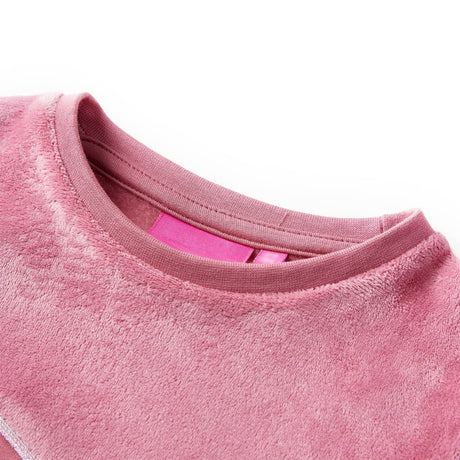 VidaXL Kinderpullover Samt Patchwork 128 Himbeerfarbe
