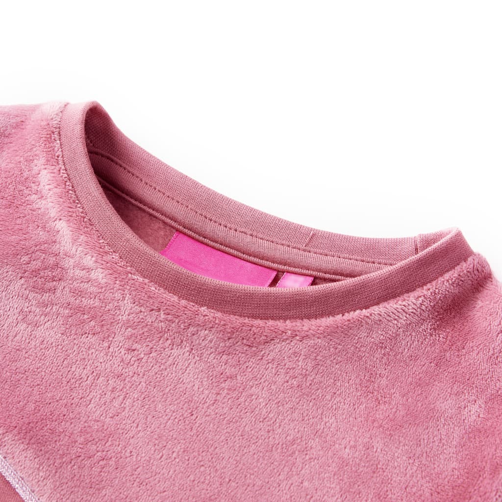 VidaXL Kinderpullover Samt Patchwork 140 Himbeerfarbe