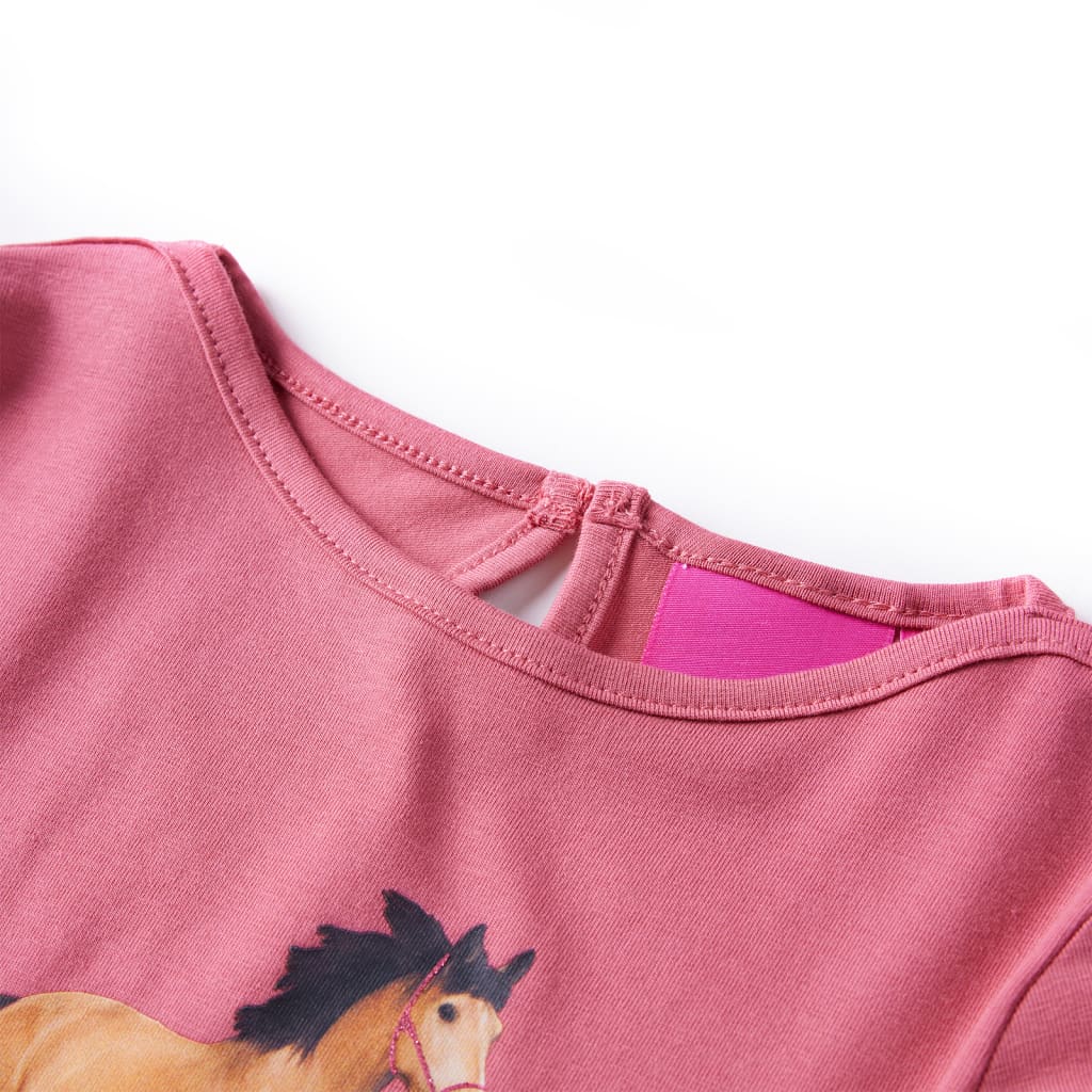 VidaXL Kindershirt mit langen Ärmeln 140 Altrosa