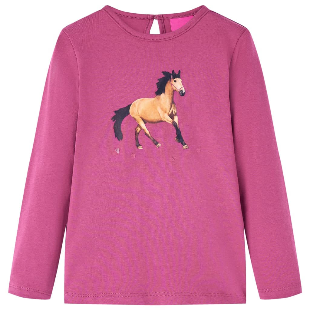 VidaXL Kindershirt mit langen Ärmeln 92 himbeerfarben