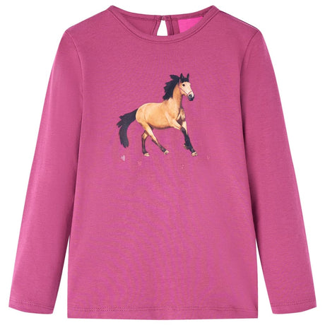 VidaXL Kindershirt mit langen Ärmeln 92 himbeerfarben