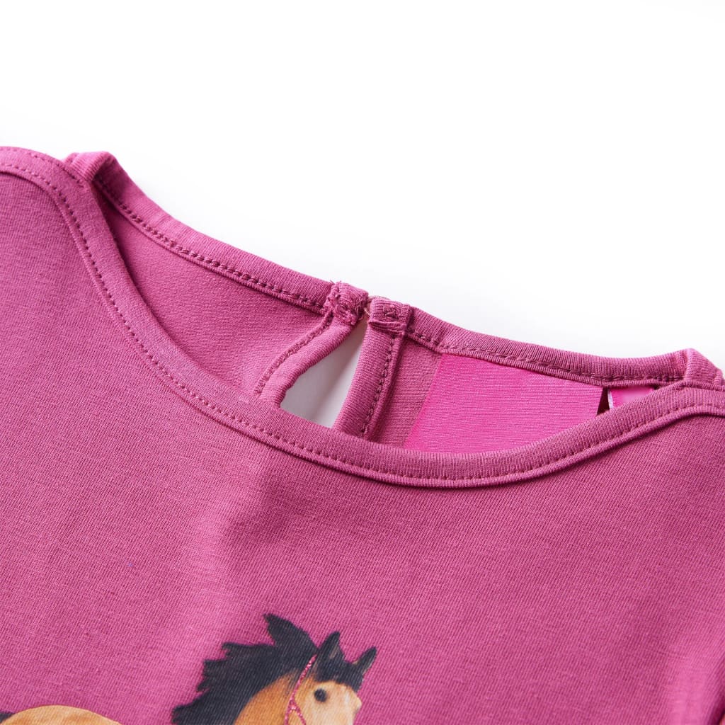VidaXL Kindershirt mit langen Ärmeln 92 himbeerfarben