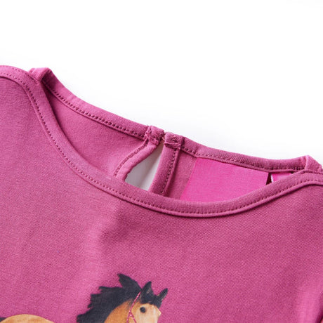 VidaXL Kindershirt mit langen Ärmeln 92 himbeerfarben