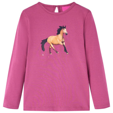 VidaXL Kindershirt mit langen Ärmeln 140 himbeerfarben