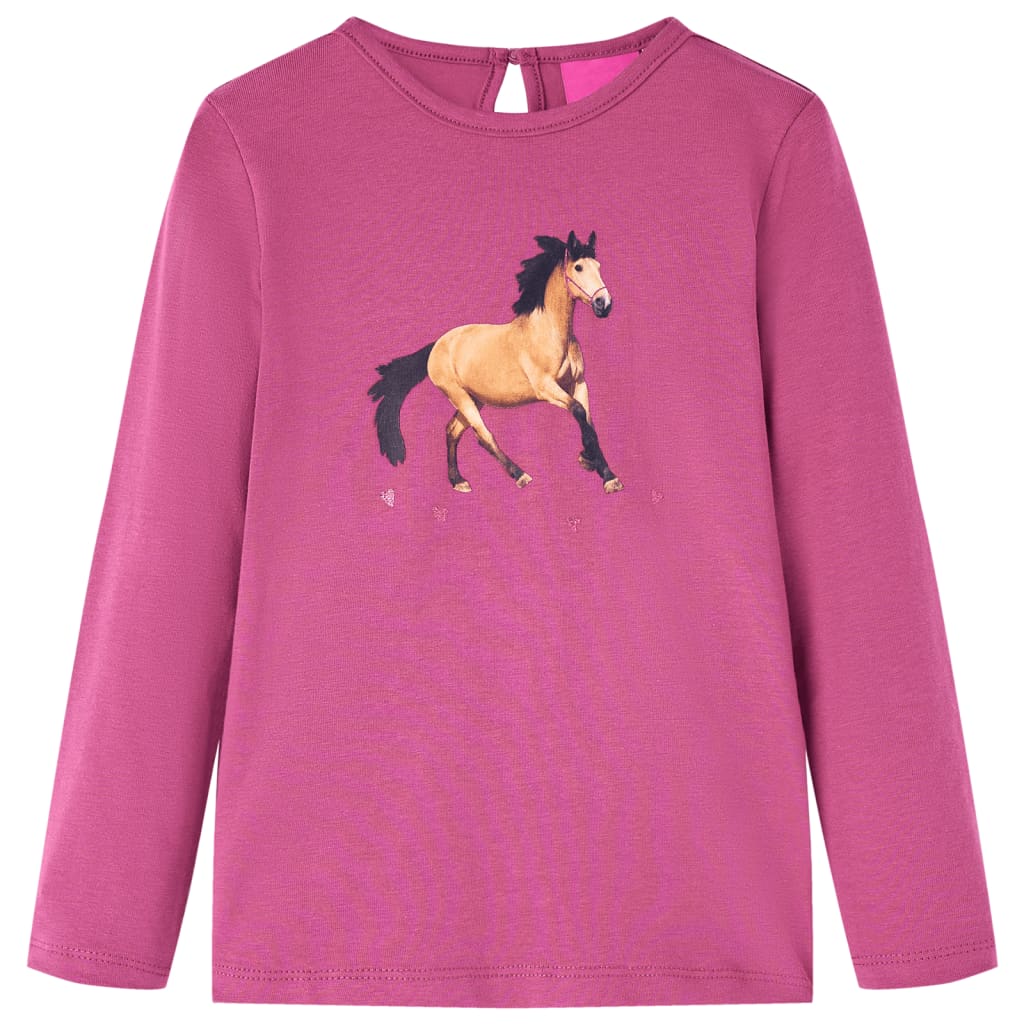 VidaXL Kindershirt mit langen Ärmeln 116 himbeerfarben