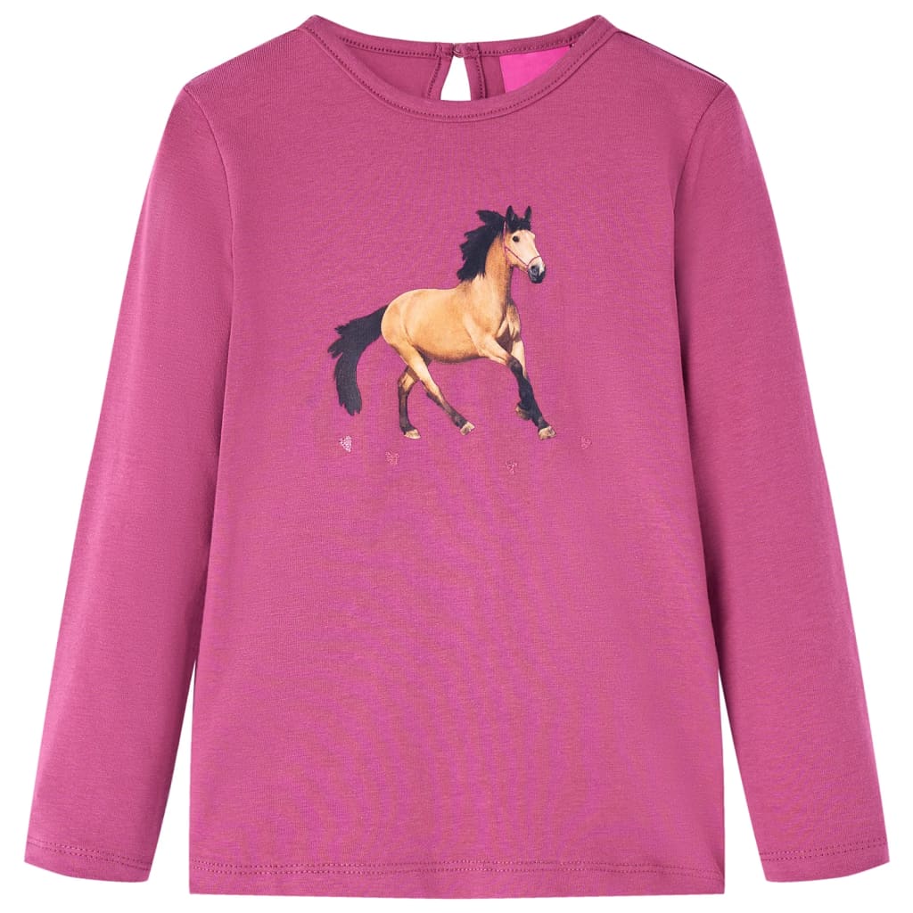 VidaXL Kindershirt mit langen Ärmeln 128 himbeerfarben