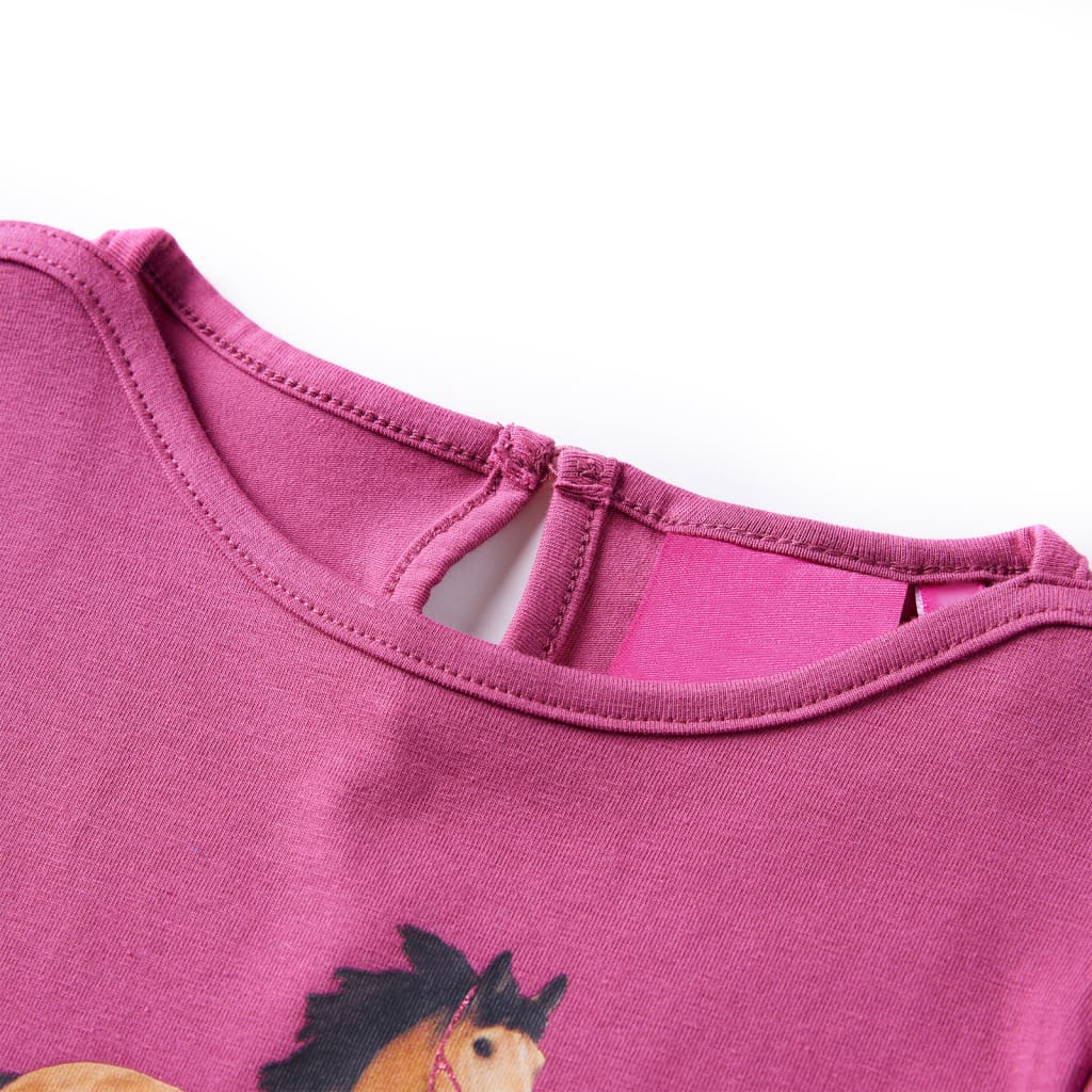 VidaXL Kindershirt mit langen Ärmeln 128 himbeerfarben