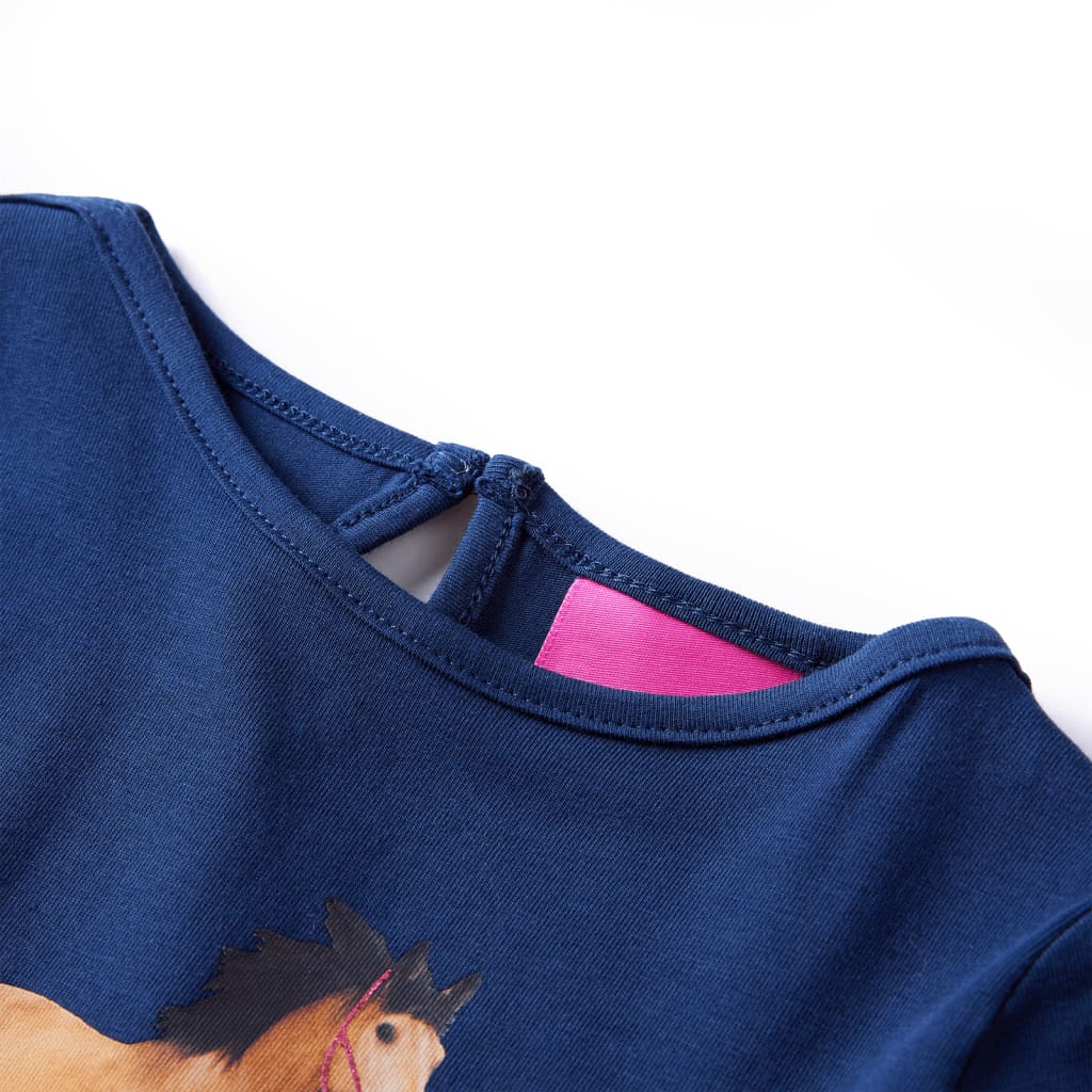 VidaXL Kindershirt mit langen Ärmeln 104 Marineblau