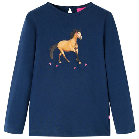 VidaXL Kindershirt mit langen Ärmeln 116 Marineblau