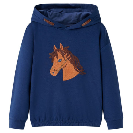 VidaXL Kinderpullover mit Kapuze 92 Marineblau