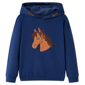 VidaXL Kinderpullover mit Kapuze 116 Marineblau