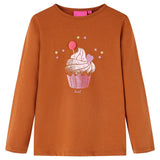 VidaXL Kindershirt mit langen Ärmeln 92 cognacfarben