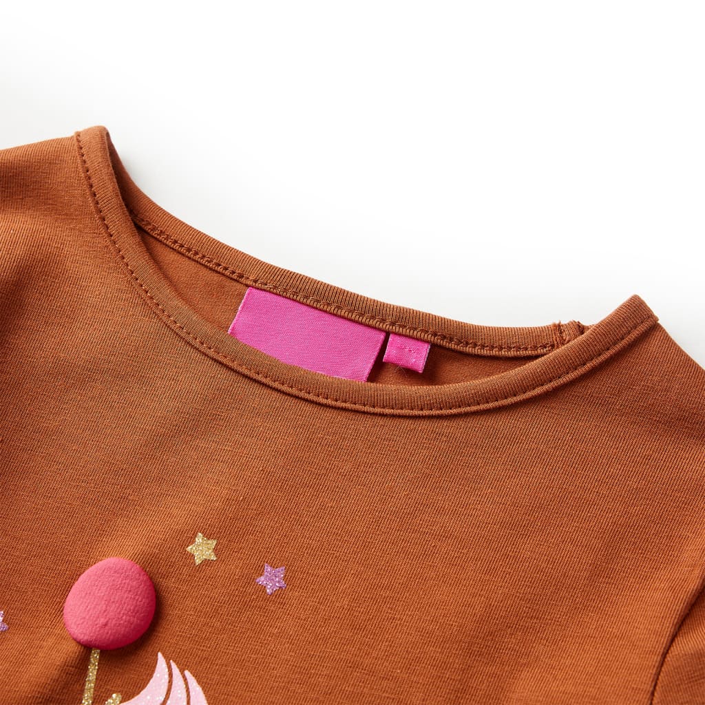 VidaXL Kindershirt mit langen Ärmeln 92 cognacfarben