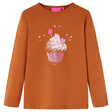 VidaXL Kindershirt mit langen Ärmeln 104 cognacfarben