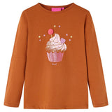 VidaXL Kindershirt mit langen Ärmeln 116 cognacfarben