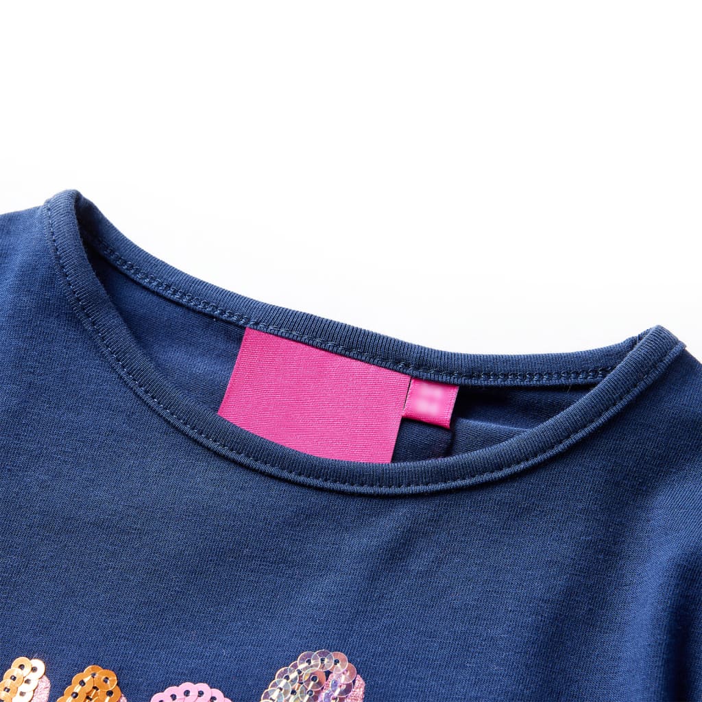VidaXL Kindershirt mit langen Ärmeln 104 Marineblau