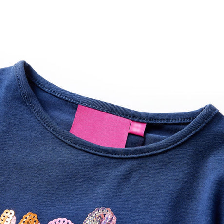VidaXL Kindershirt mit langen Ärmeln 104 Marineblau