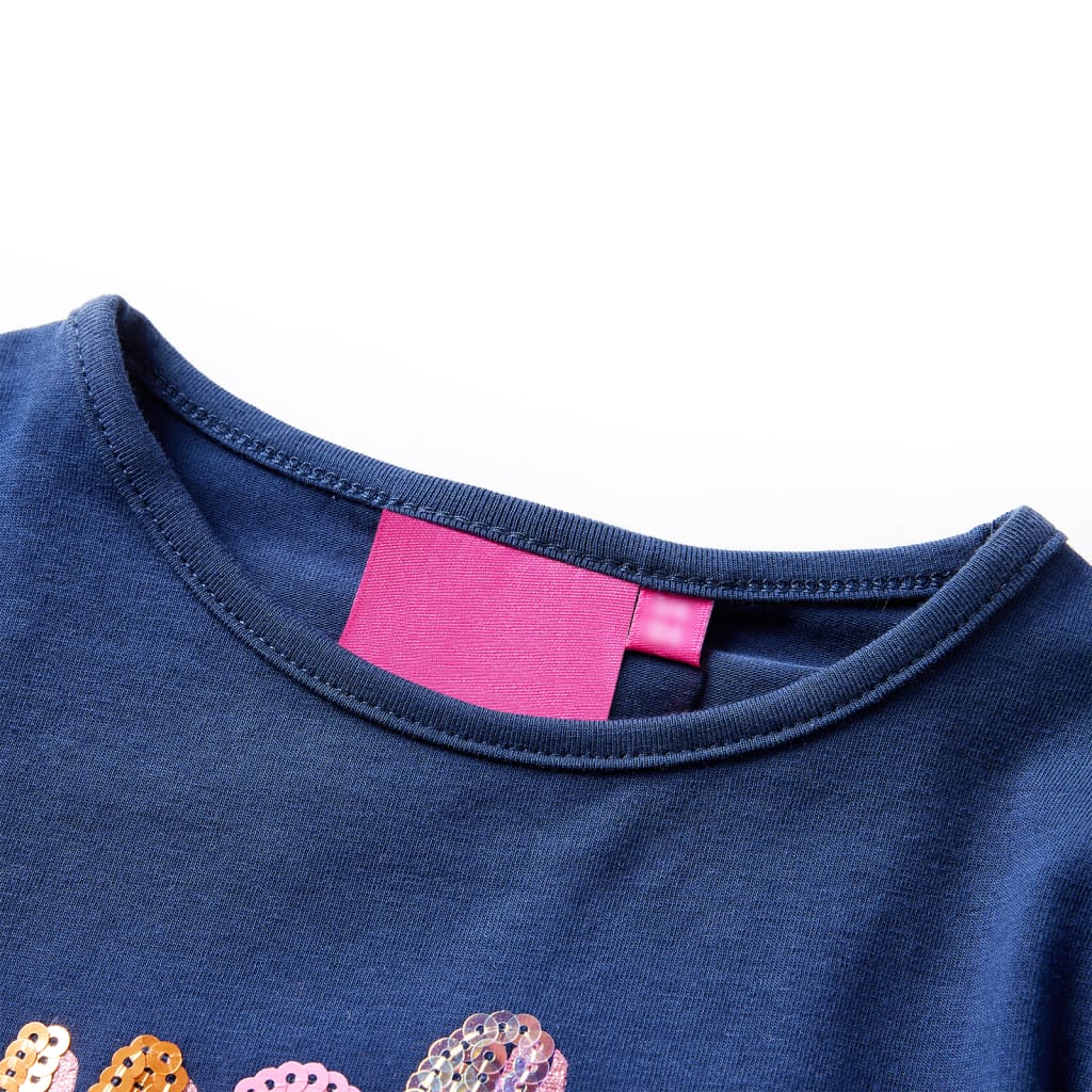 VidaXL Kindershirt mit langen Ärmeln 116 Marineblau