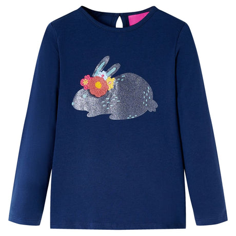 VidaXL Kindershirt mit langen Ärmeln 128 Marineblau