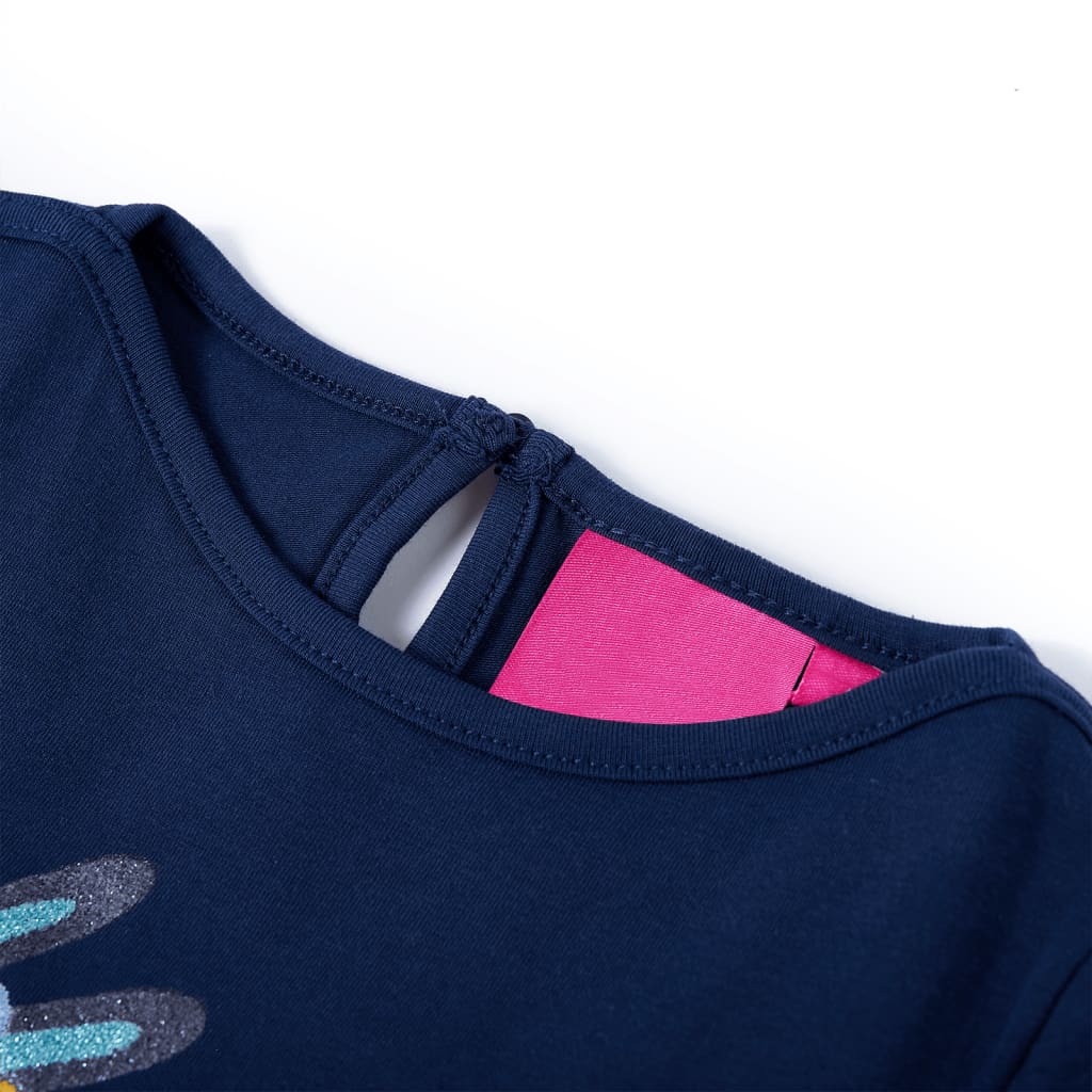 VidaXL Kindershirt mit langen Ärmeln 128 Marineblau