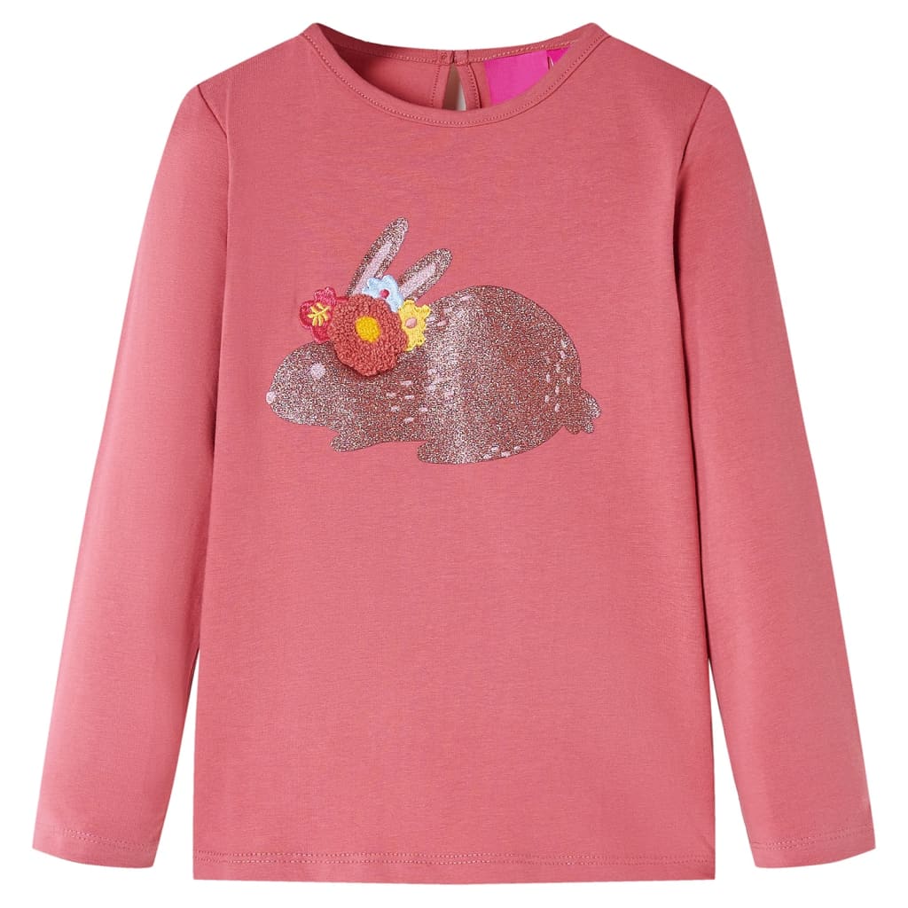 VidaXL Kindershirt mit langen Ärmeln 128 Altrosa