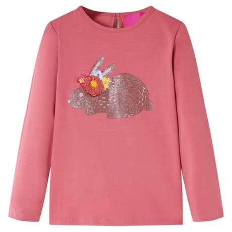 VidaXL Kindershirt mit langen Ärmeln 128 Altrosa