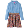 VidaXL Kinderkleid mit langen Ärmeln 104 Marineblau und Jeansblau