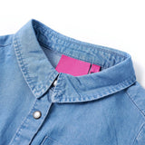 VidaXL Kinderkleid mit langen Ärmeln 104 Marineblau und Jeansblau