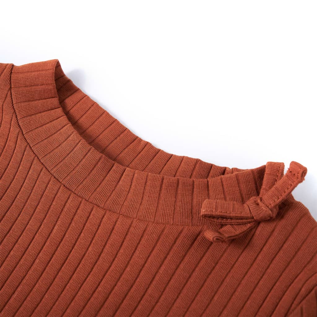 VidaXL Kindershirt mit langen Ärmeln 128 cognacfarben