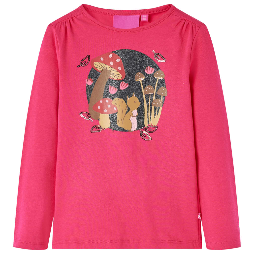 VidaXL Kindershirt mit langen Ärmeln 116 leuchtendes Rosa