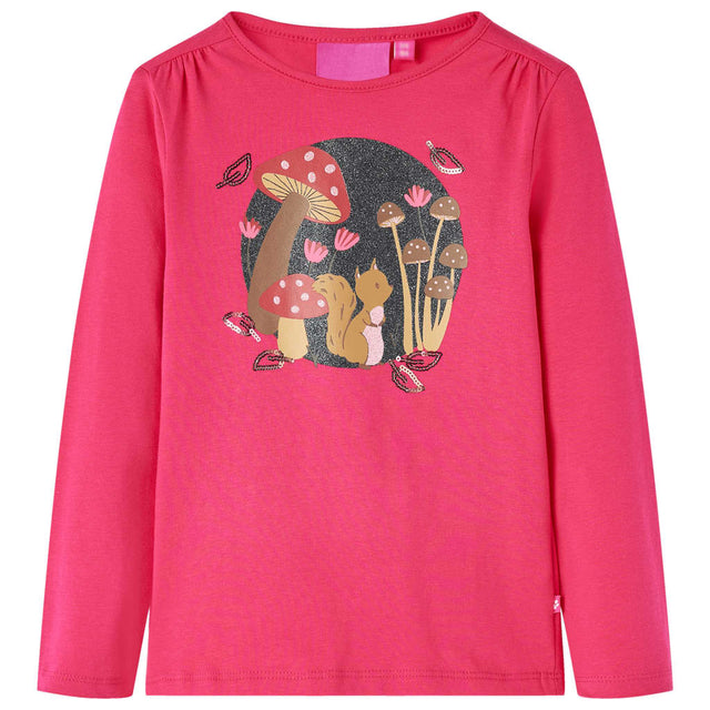 VidaXL Kindershirt mit langen Ärmeln 116 leuchtendes Rosa