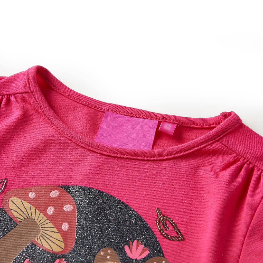 VidaXL Kindershirt mit langen Ärmeln 116 leuchtendes Rosa
