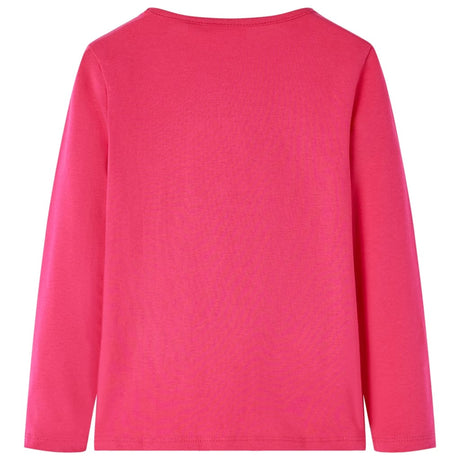 VidaXL Kindershirt mit langen Ärmeln 128 leuchtendes Rosa