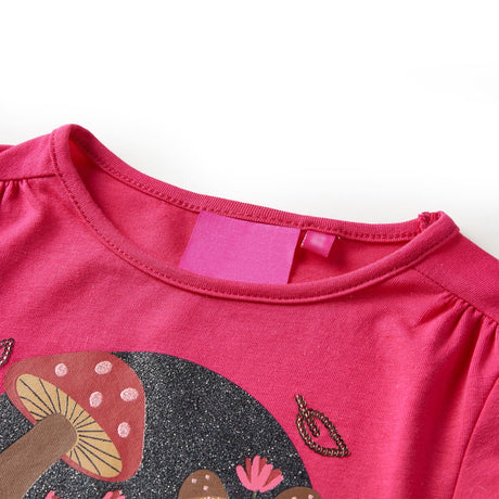 VidaXL Kindershirt mit langen Ärmeln 128 leuchtendes Rosa