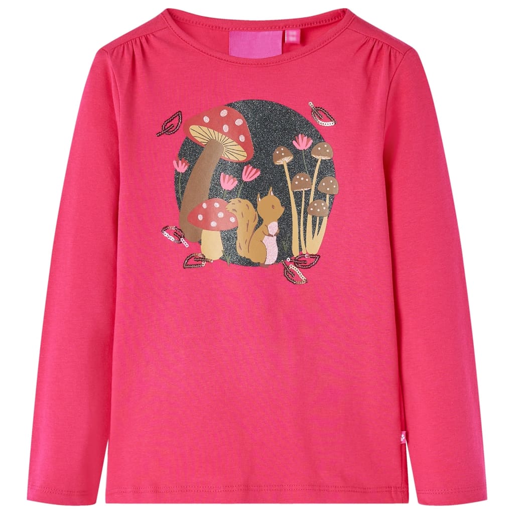 VidaXL Kindershirt mit langen Ärmeln 140 leuchtendes Rosa