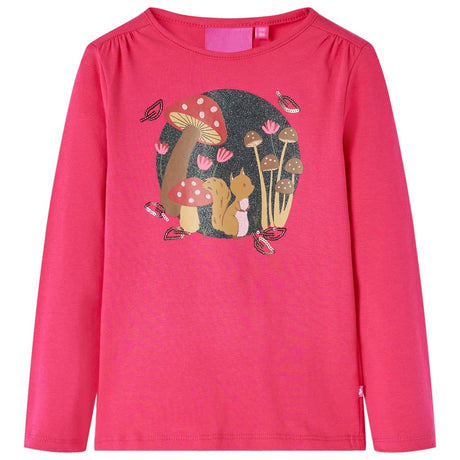 VidaXL Kindershirt mit langen Ärmeln 140 leuchtendes Rosa