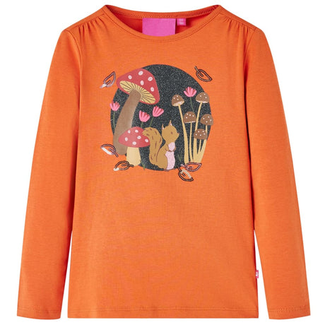 VidaXL Kindershirt mit langen Ärmeln 92 orange-braun