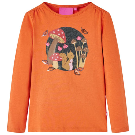 VidaXL Kindershirt mit langen Ärmeln 104 Orange-Braun