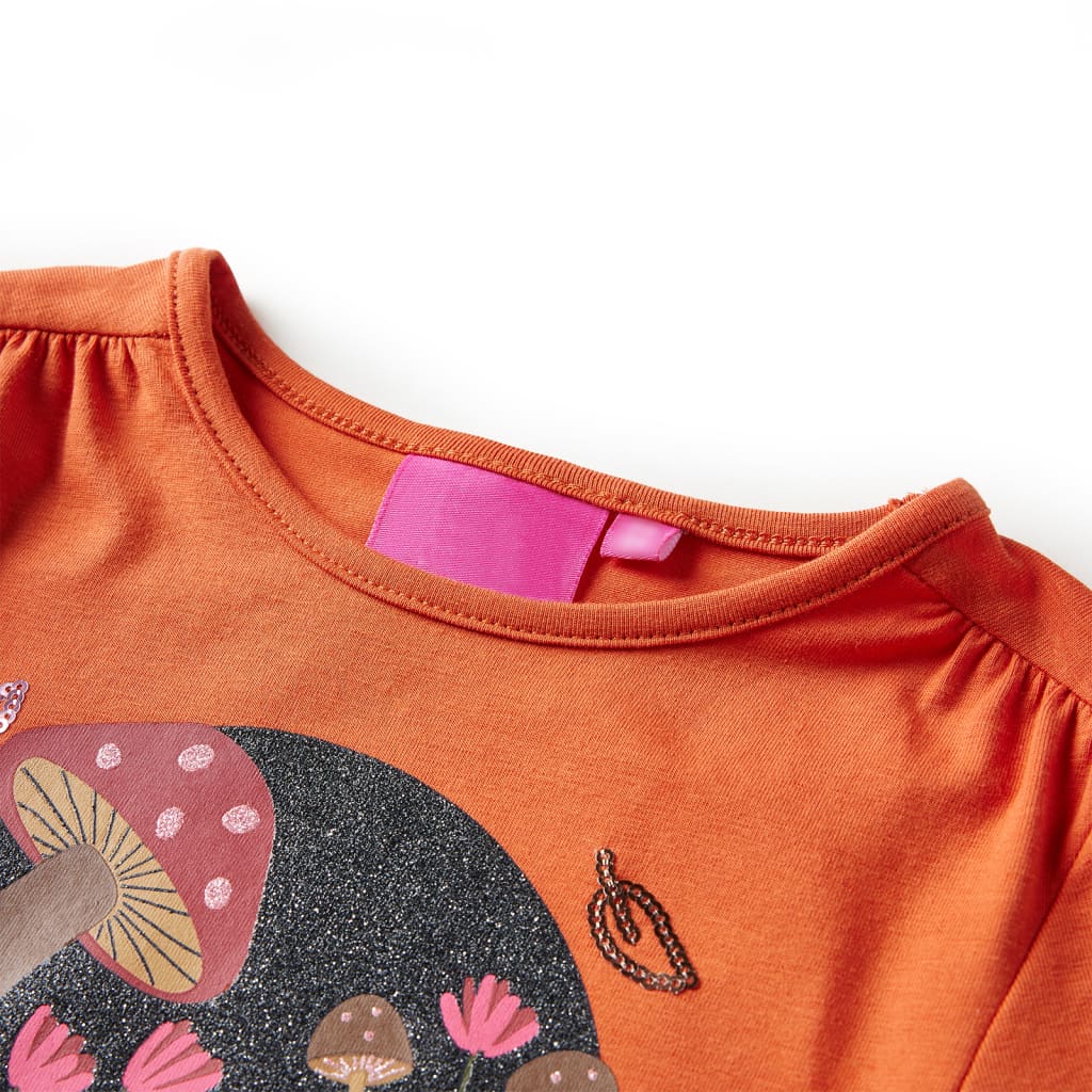 VidaXL Kindershirt mit langen Ärmeln 128 Orange-Braun