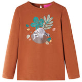 VidaXL Kindershirt mit langen Ärmeln 92 cognacfarben