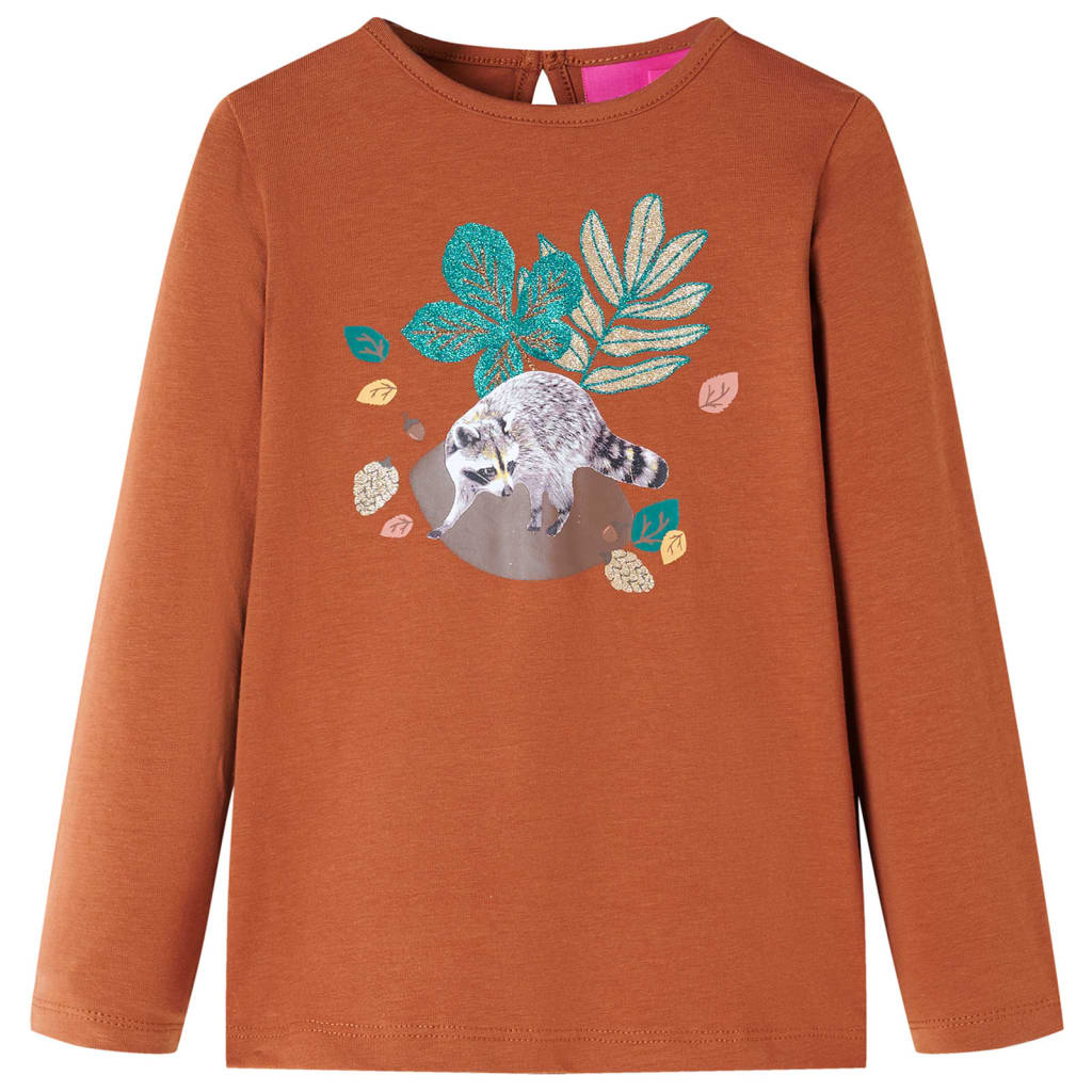 VidaXL Kindershirt mit langen Ärmeln 104 cognacfarben