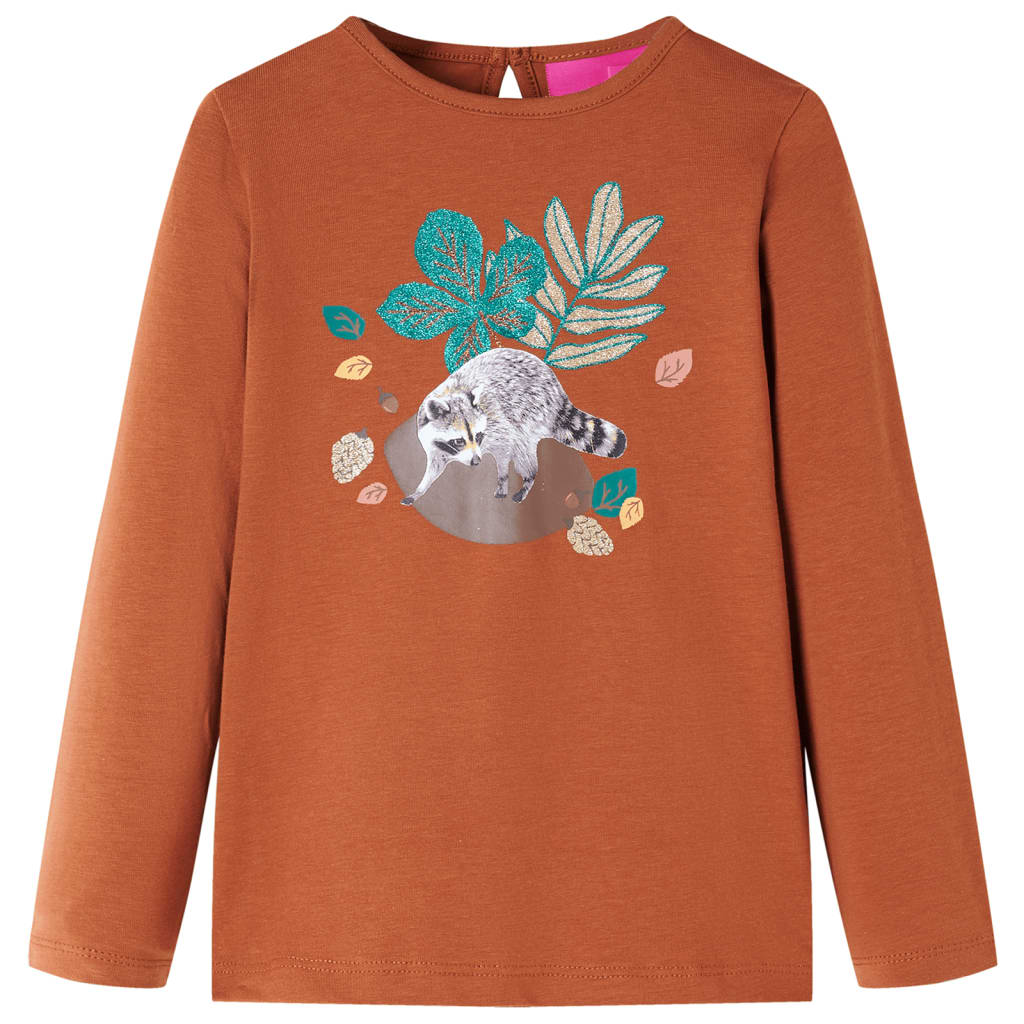 VidaXL Kindershirt mit langen Ärmeln 116 cognacfarben