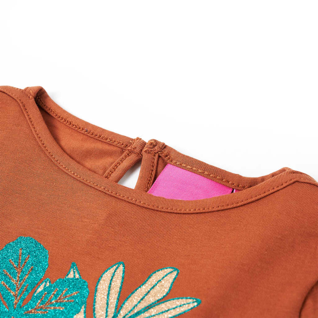 VidaXL Kindershirt mit langen Ärmeln 116 cognacfarben