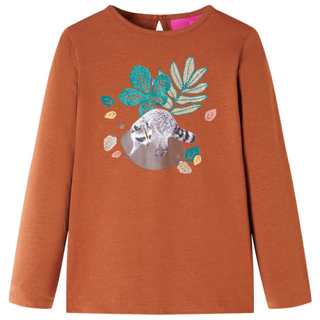 VidaXL Kindershirt mit langen Ärmeln 140 cognacfarben