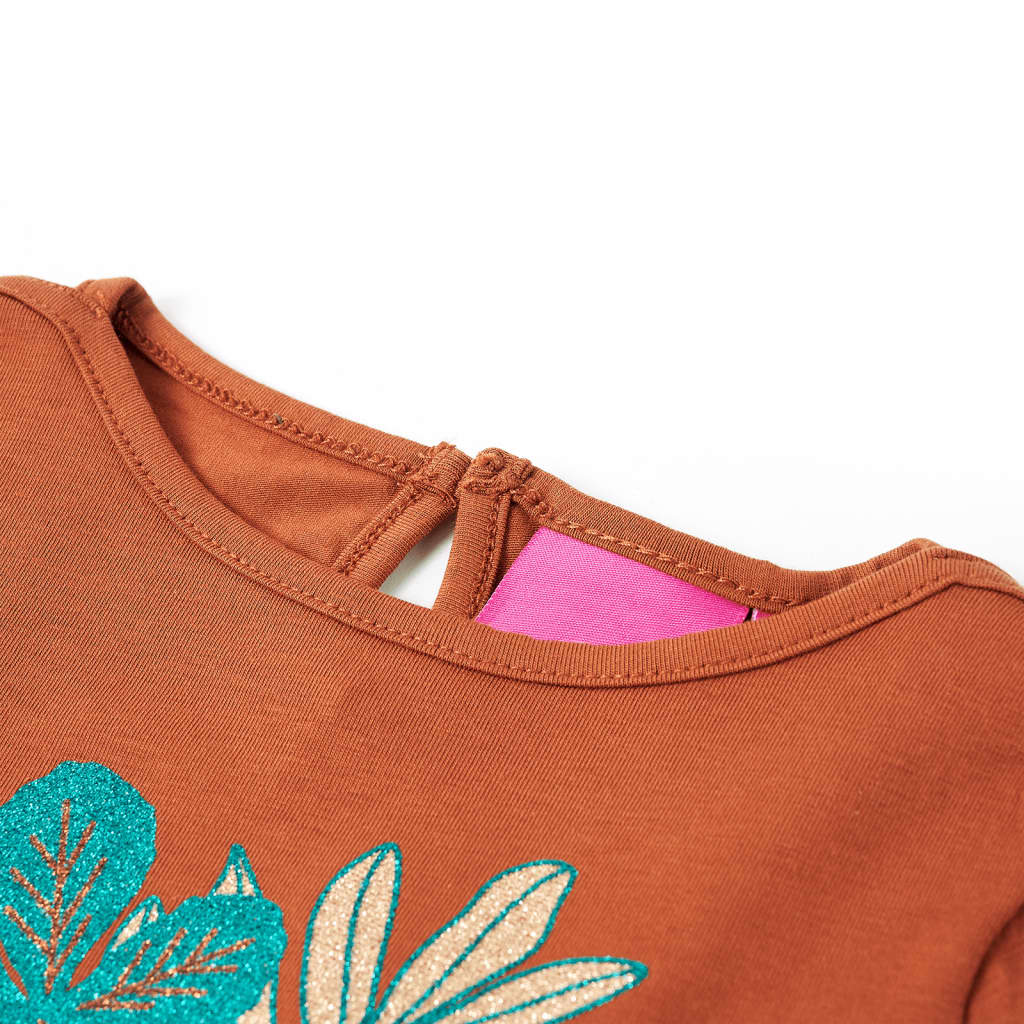 VidaXL Kindershirt mit langen Ärmeln 140 cognacfarben