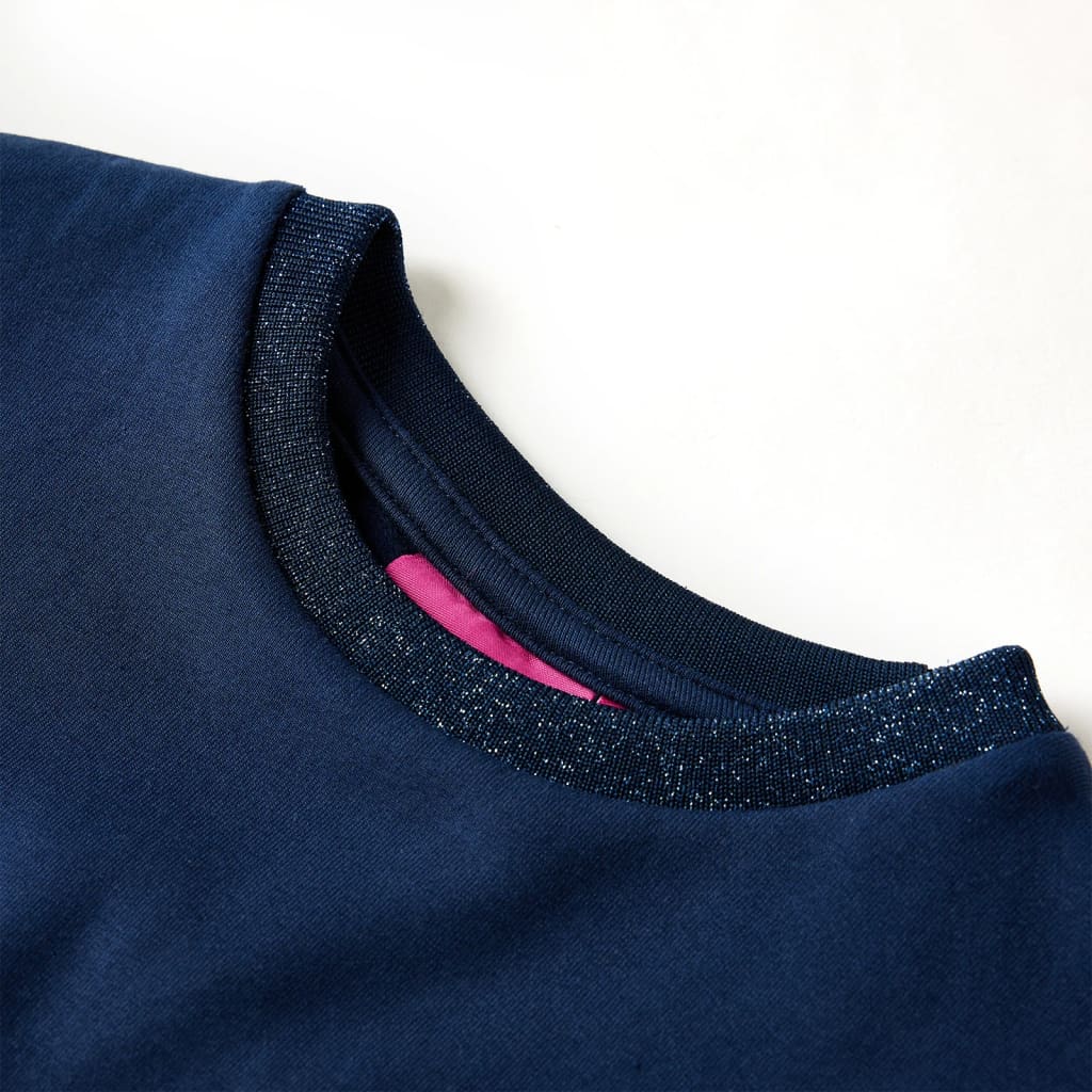 VidaXL Kinderkleid mit langen Ärmeln 140 Marineblau