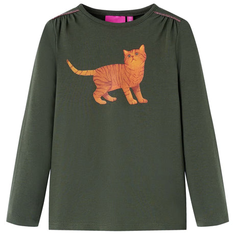 VidaXL Kindershirt mit langen Ärmeln 104 Khaki