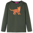 VidaXL Kindershirt mit langen Ärmeln 104 Khaki