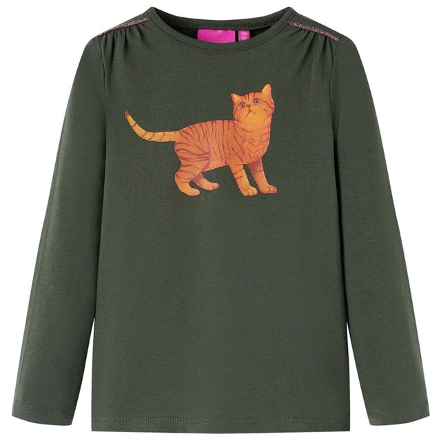 VidaXL Kindershirt mit langen Ärmeln 104 Khaki