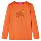 VidaXL Kindershirt mit langen Ärmeln 92 orange-braun